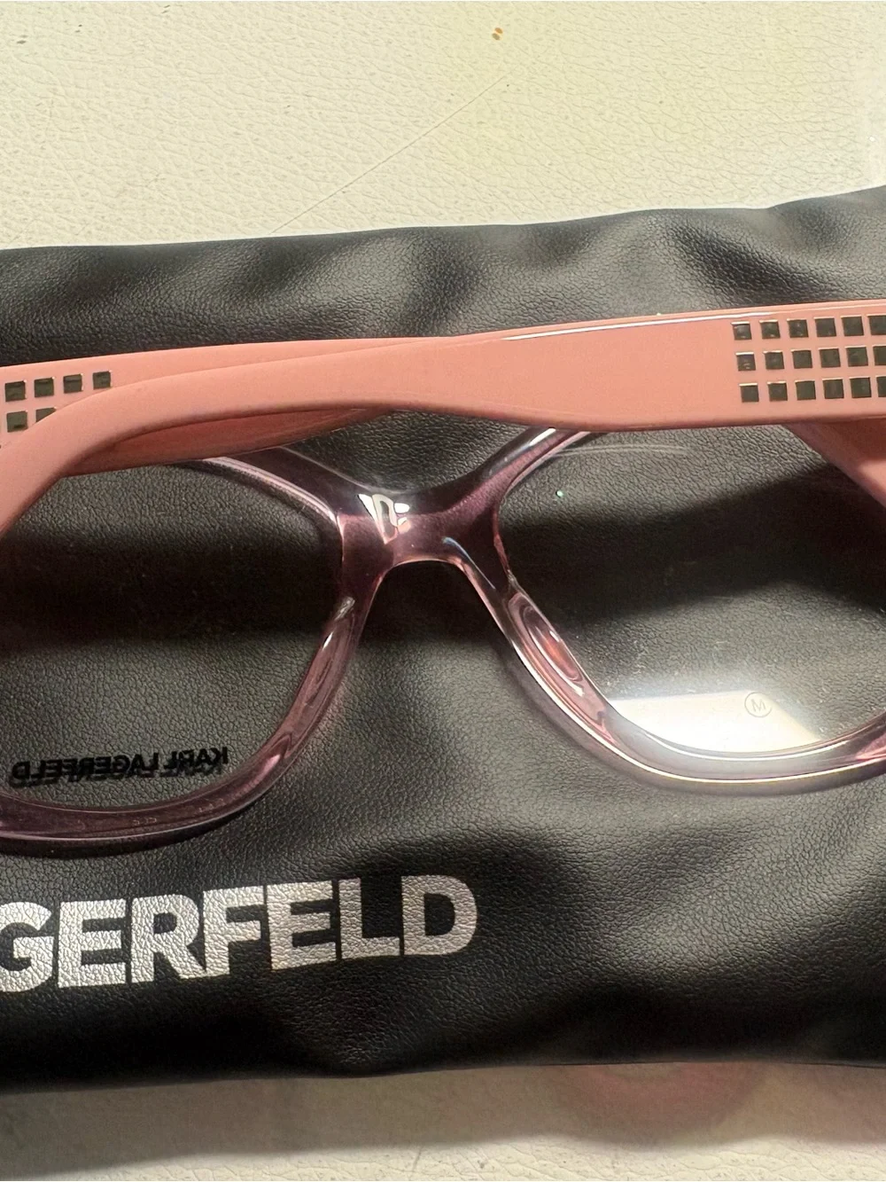 Karl Lagerfeld Transparent Pink Women's Eyeglasses